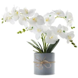 LONGRV Artificial Fake Plants Orchid Potted