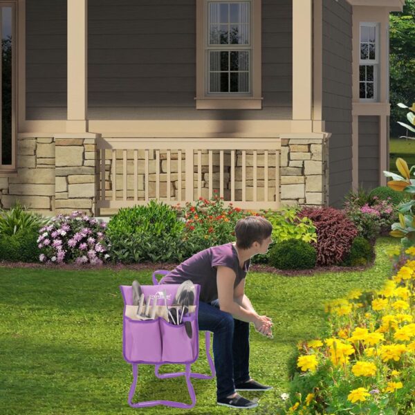 Karmas Product Garden Kneeler and Seat Folding Kneeling Bench Stool with Tool - Image 3