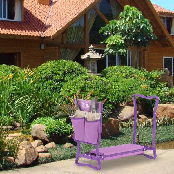 Karmas Product Garden Kneeler and Seat Folding Kneeling Bench Stool with Tool - Image 5
