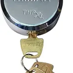 Trimax THPXL Hockey Puck Internal Shackle Trailer Door Lock – Rekeyable, Stainless Steel