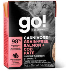 Petcurean Go! Carnivore Grain Free Salmon & Cod Pate Wet Cat Food