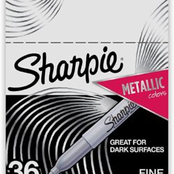 SHARPIE Metallic Permanent Markers, Fine Point, Metallic Silver, 36 Count