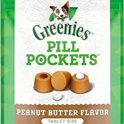 Greenies 4 Pack Of Peanut Butter Flavor Pill Pockets for Dogs, Approximately 30 Pockets Per Pack