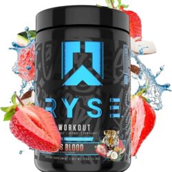 Ryse Project Blackout Pre Workout | Pump, Energy, and Strength| with Caffeine, Vitacholine, Nitrates, and Theobromine | 25 Servings (Tiger’s Blood)