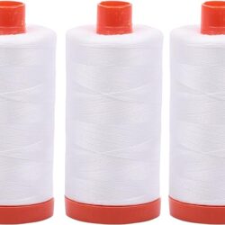 3-PACK – Aurifil 50WT – Natural White, Solid – Mako Cotton Thread – 1422Yds EACH – MK50-2021