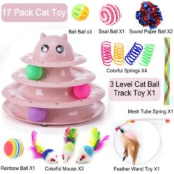 Suhaco 17 Pack Cat Toy Set Interactive Cat Toys Funny Roller Toy Exercise Pet