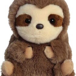 Aurora® Round Rolly Pet™ Seth Sloth™ Stuffed Animal – Adorable Companions – On-The-Go Fun – Brown 7 Inches
