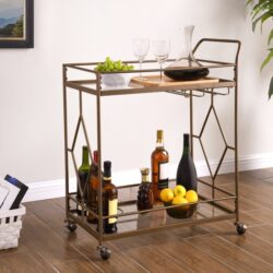 Better Homes & Gardens Nicola Metal Bar Cart, Golden Bronze