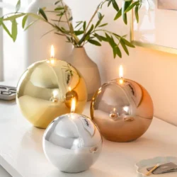 Metallic Nouveau Orb Candles