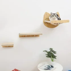 BCOH Cat Hammock Shelf Wall Mounted 3 Climbing Shelves Cat Bed Wall