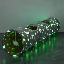 Mingwear Moon Star Glow Cat Tunnel for Indoor Cats Interactive Tube
