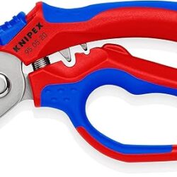 KNIPEX Tools Stainless steel 95 05 20 US Angled Electricians’ Shears, 6-1/4″, Red/Blue