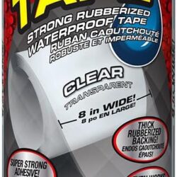 Flex Tape Rubberized Waterproof Tape, 8″ x 5′, Clear
