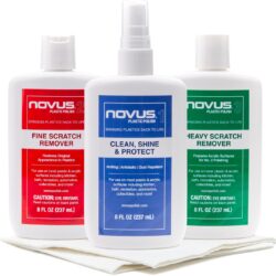NOVUS-PK1-8 | Plastic Clean & Shine #1, Fine Scratch Remover #2, Heavy Scratch Remover #3 and Polish Mates Pack