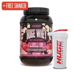 Huge Supplements, Whey Protein Concentrate Powder, 25g Protein Per Serving, 5g BCAA’s, Improved Mixability (30 Servings)