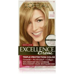 L’Oreal Paris Excellence Créme Permanent Hair Color, 8 Medium Blonde 1 ea