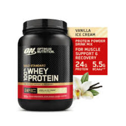 Optimum Nutrition Gold Standard 100% Whey Protein Powder, Vanilla Ice Cream, 24g Protein, 58 Servings