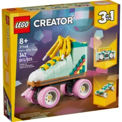LEGO Creator 3 in 1 Retro Roller Skate Building Kit, Transforms from Roller Skate Toy to Mini Skateboard to Boom Box Radio, Birthday Gift for Skaters, Cool Toy for Boys and Girls Ages 8 and Up, 31148