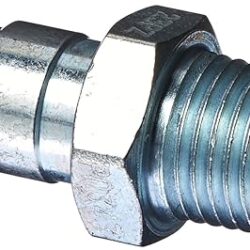 Parker Hannifin PD343 Series PD Steel Test Port and Diagnostic Equipment Quick Nipple with Male Pipe Thread, 1/8″ Body Size, 1/4″-18 NPTF Thread Size, 1.48″ Length