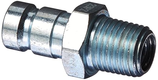 Parker Hannifin PD343 Series PD Steel Test Port and Diagnostic Equipment Quick Nipple with Male Pipe Thread, 1/8" Body Size, 1/4"-18 NPTF Thread Size, 1.48" Length