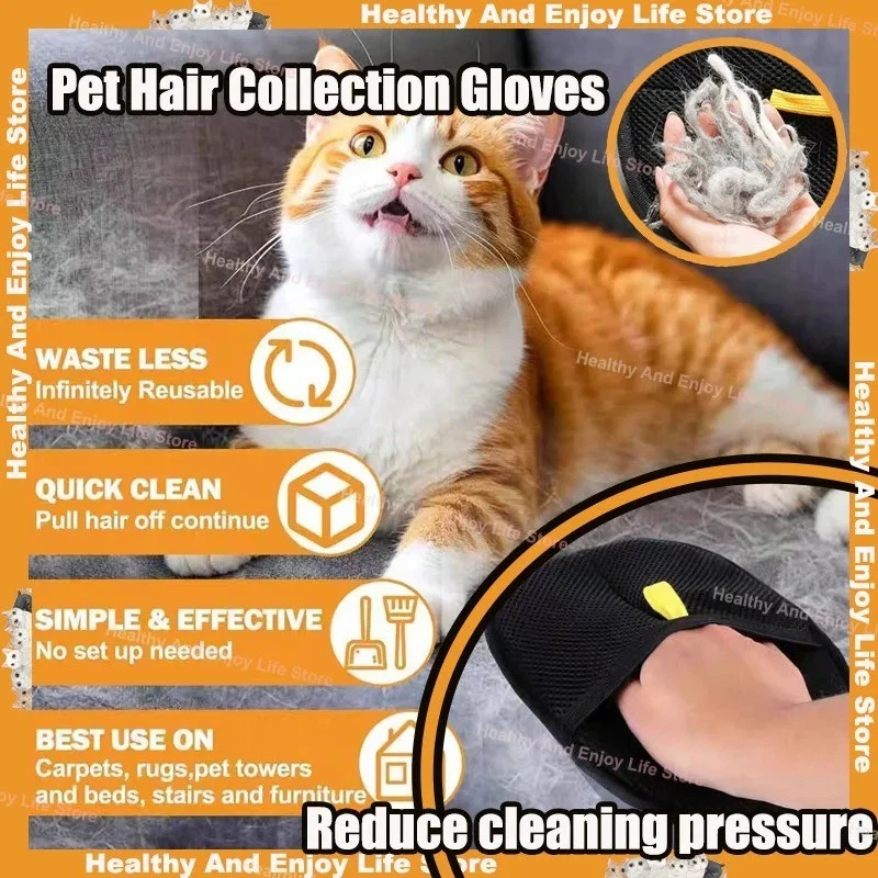 Double-Sided Pet Hair Remover and Grooming Glove Mitt for Dogs and Cats - Image 2